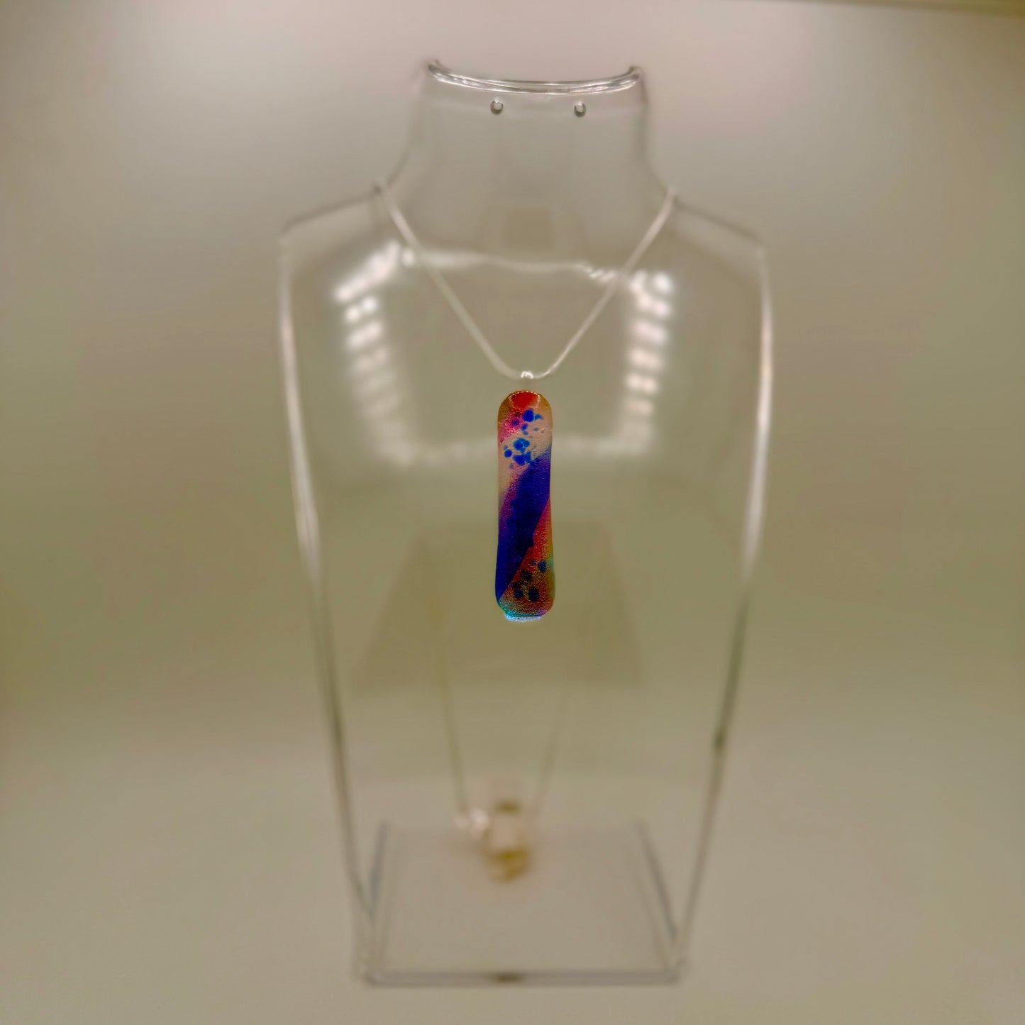 White, Clear, Blue and Pink Antique art glass with cobalt Blue Frit