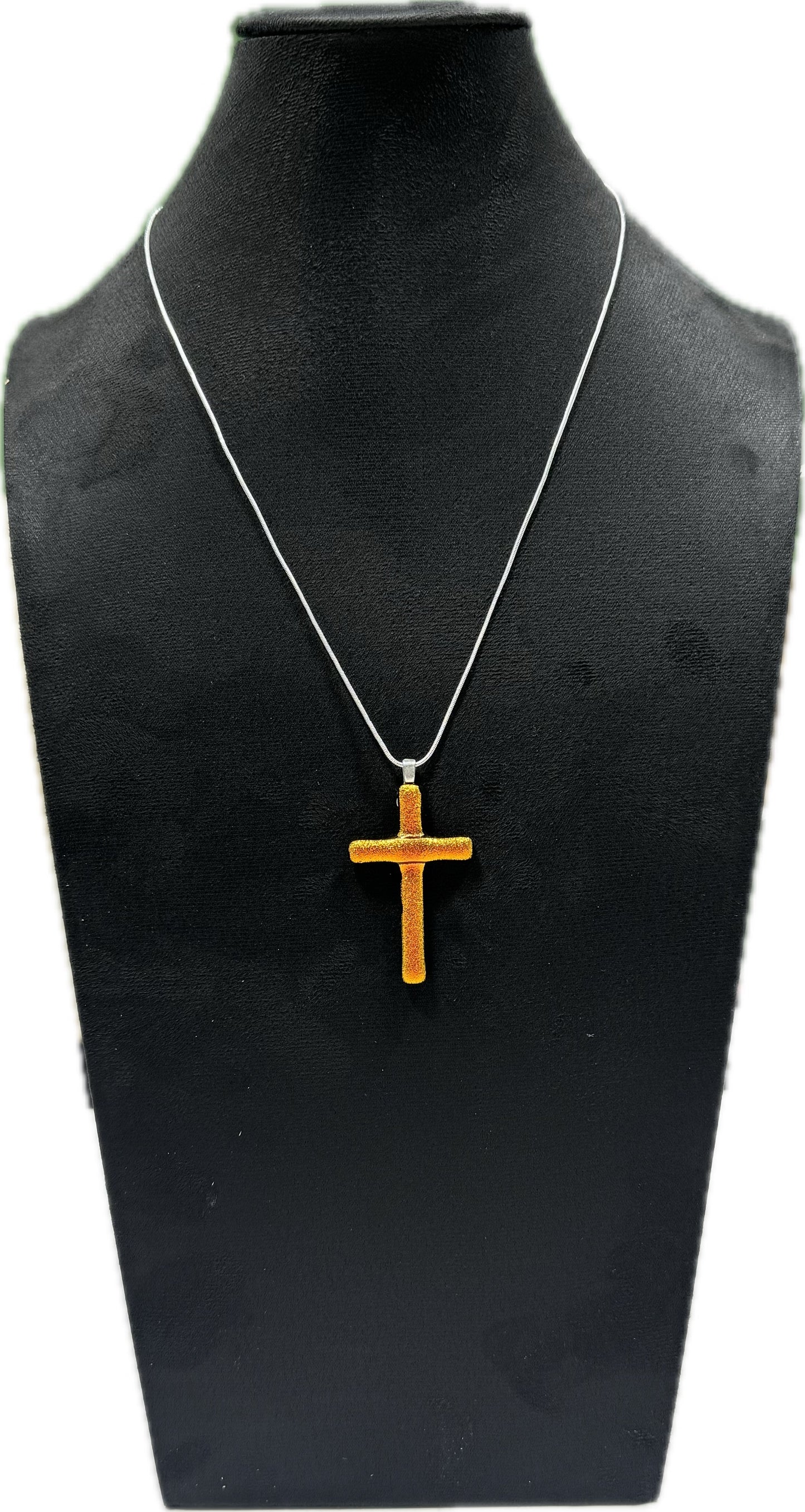 Gold/Red Stained Glass Cross