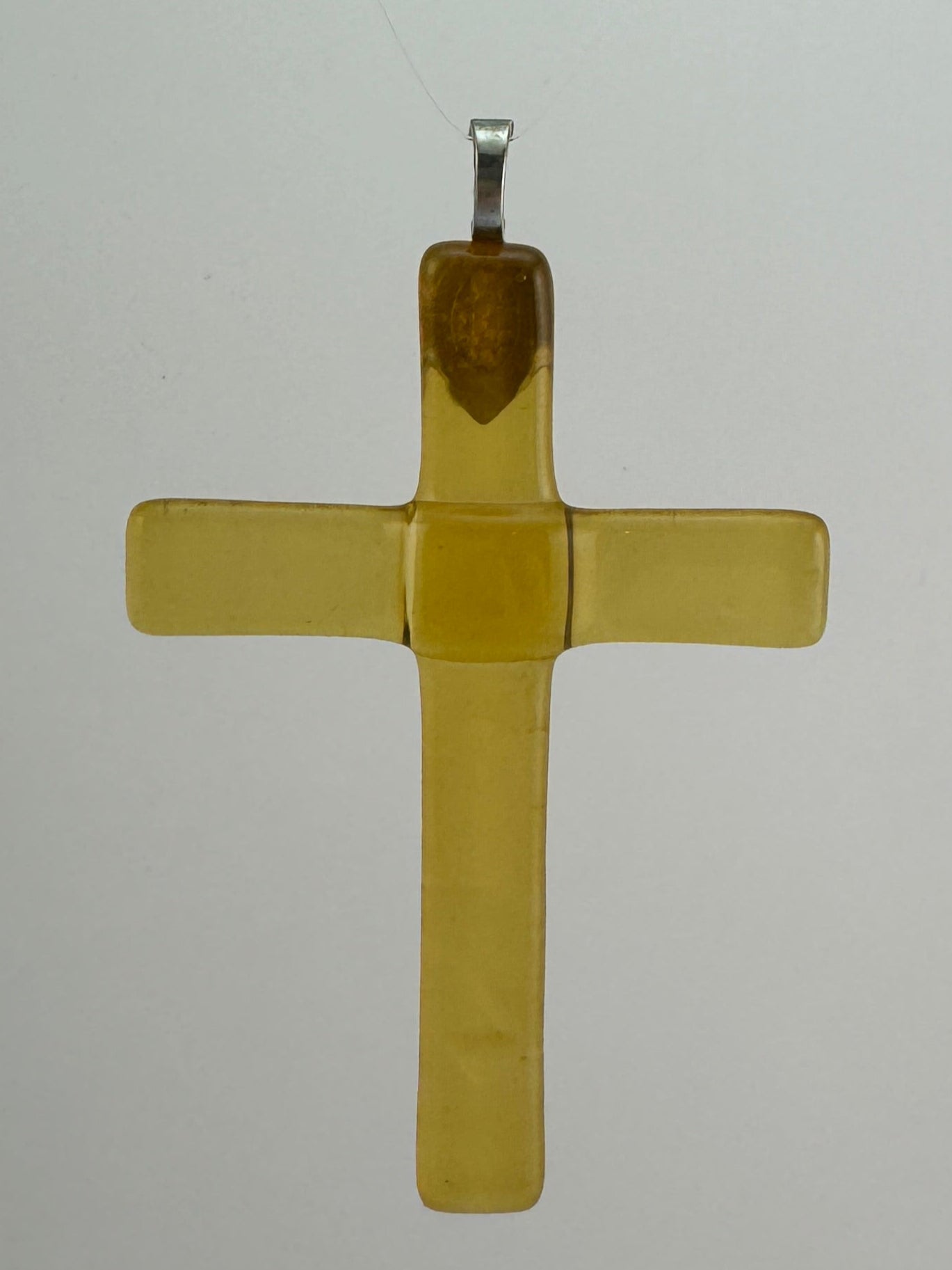 Amber stained glass cross