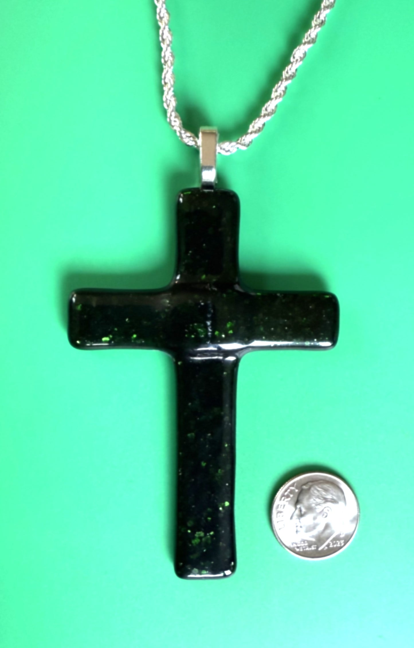 Dark Green with metal flake Spectrum Divine Vogue Cross