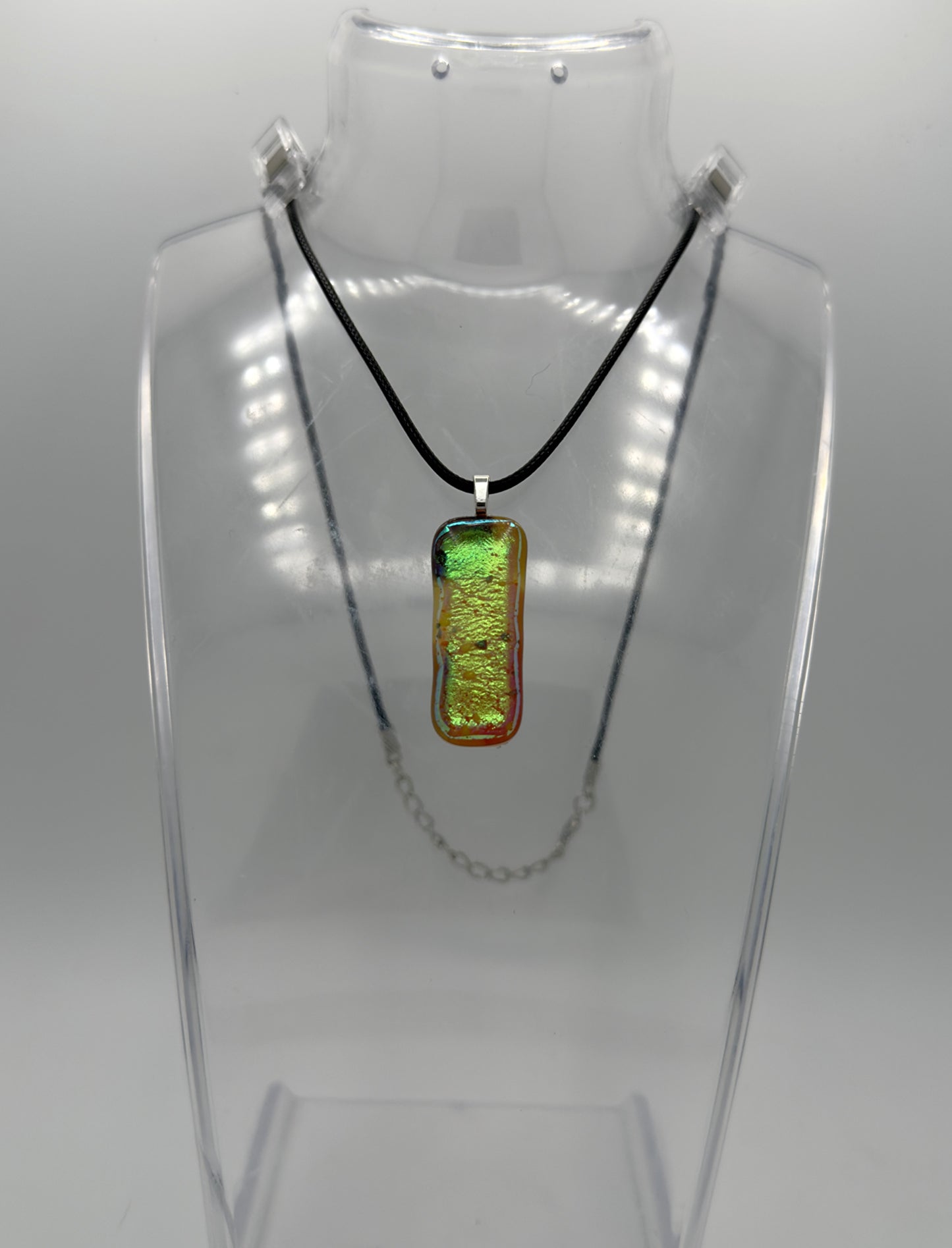 Dichroic over Antique Glass pendent