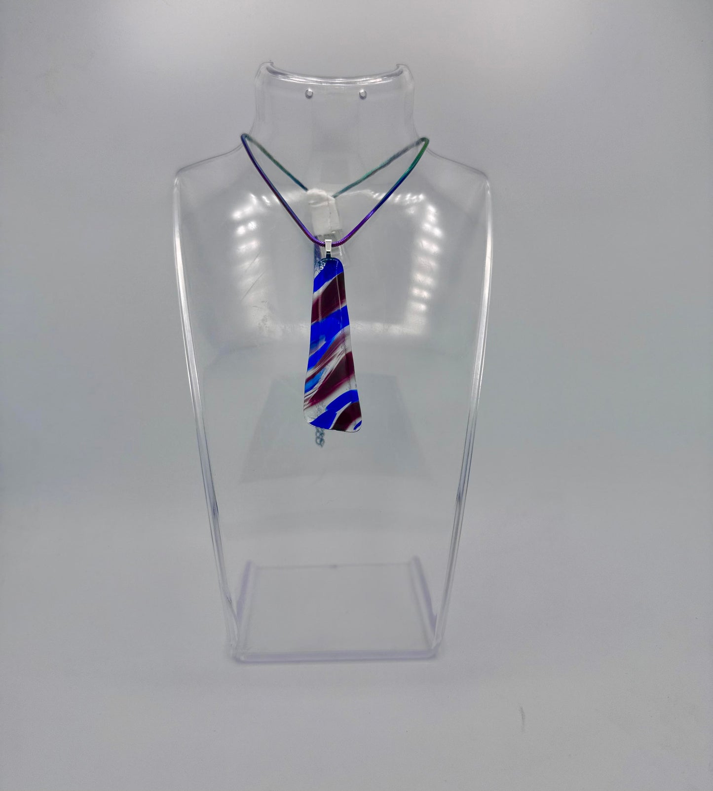 Clear Red Blue Antique glass pendant