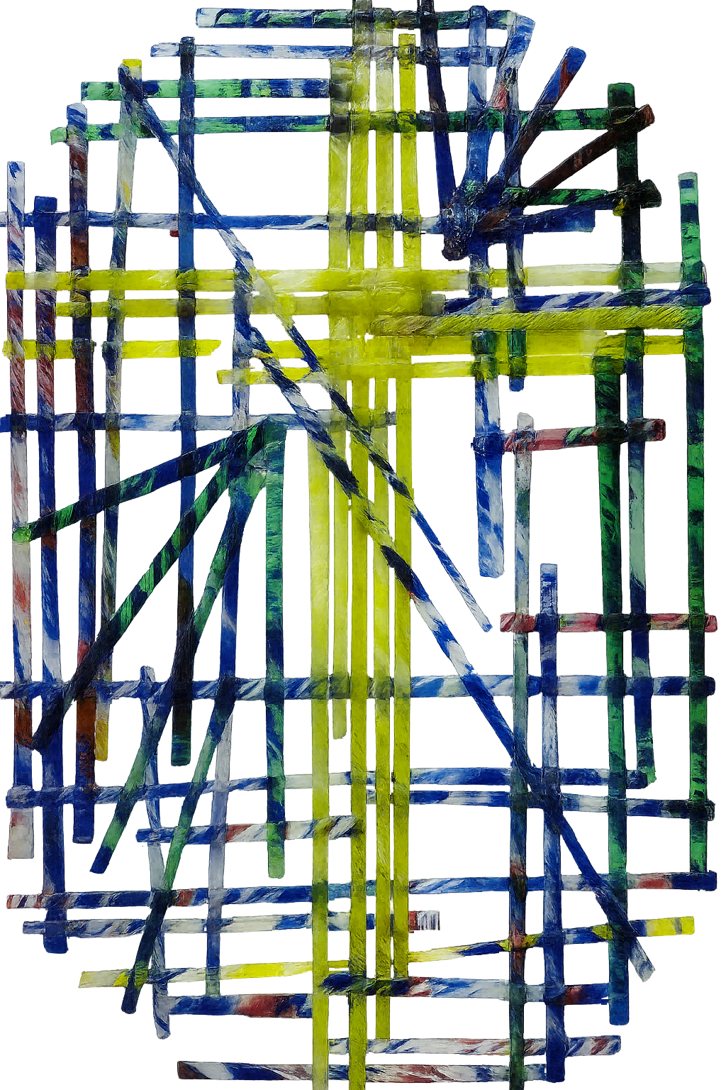 Color Weave Cross - Contemporary Fused Glass Wall Art