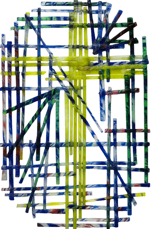 Color Weave Cross - Contemporary Fused Glass Wall Art