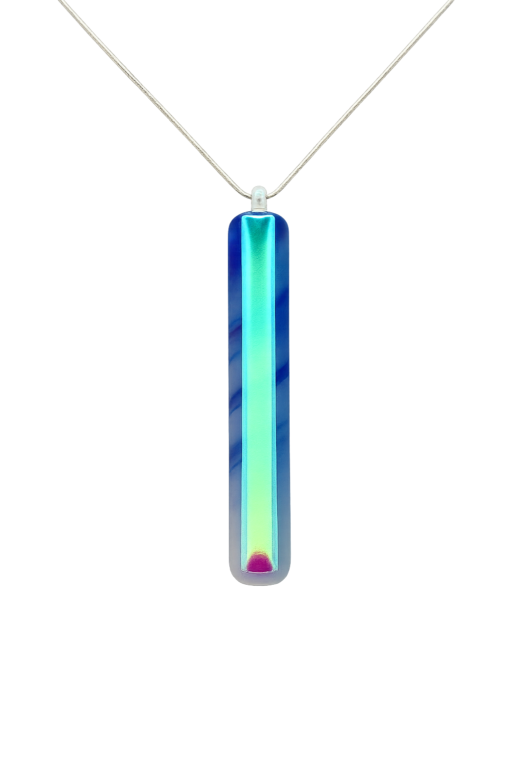 Golden Pink and Blue Dichroic Pendent