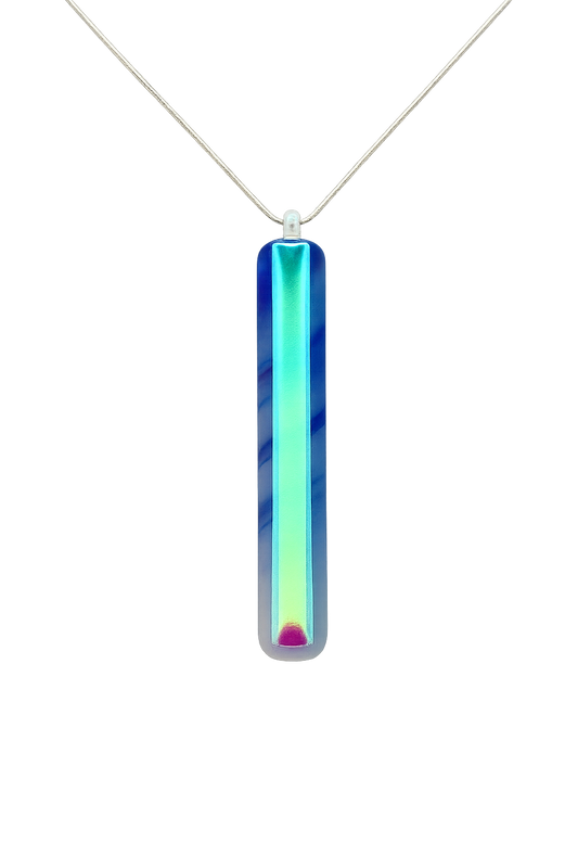 Golden Pink and Blue Dichroic Pendent