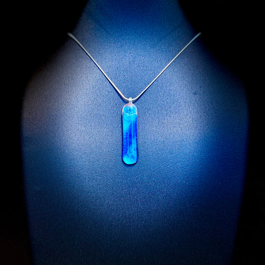 White, Clear, Blue and Pink Antique art glass with cobalt Blue Frit