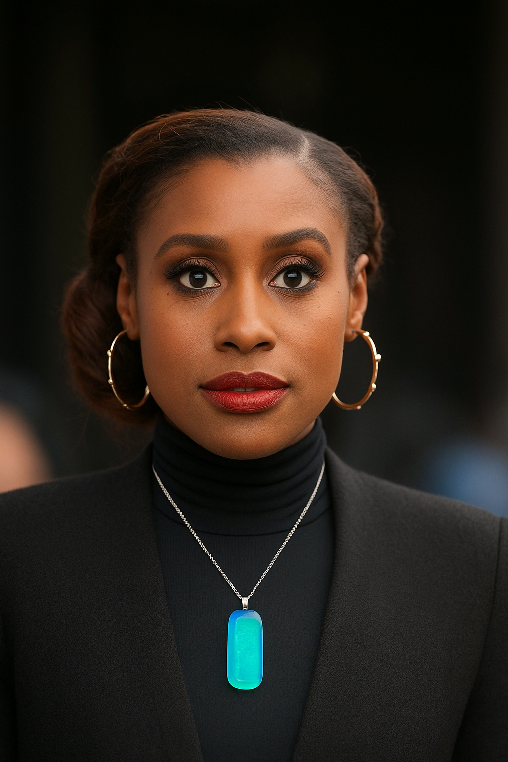 Light Blue Hand-Blown Antique art glass pendant with Firelight frit