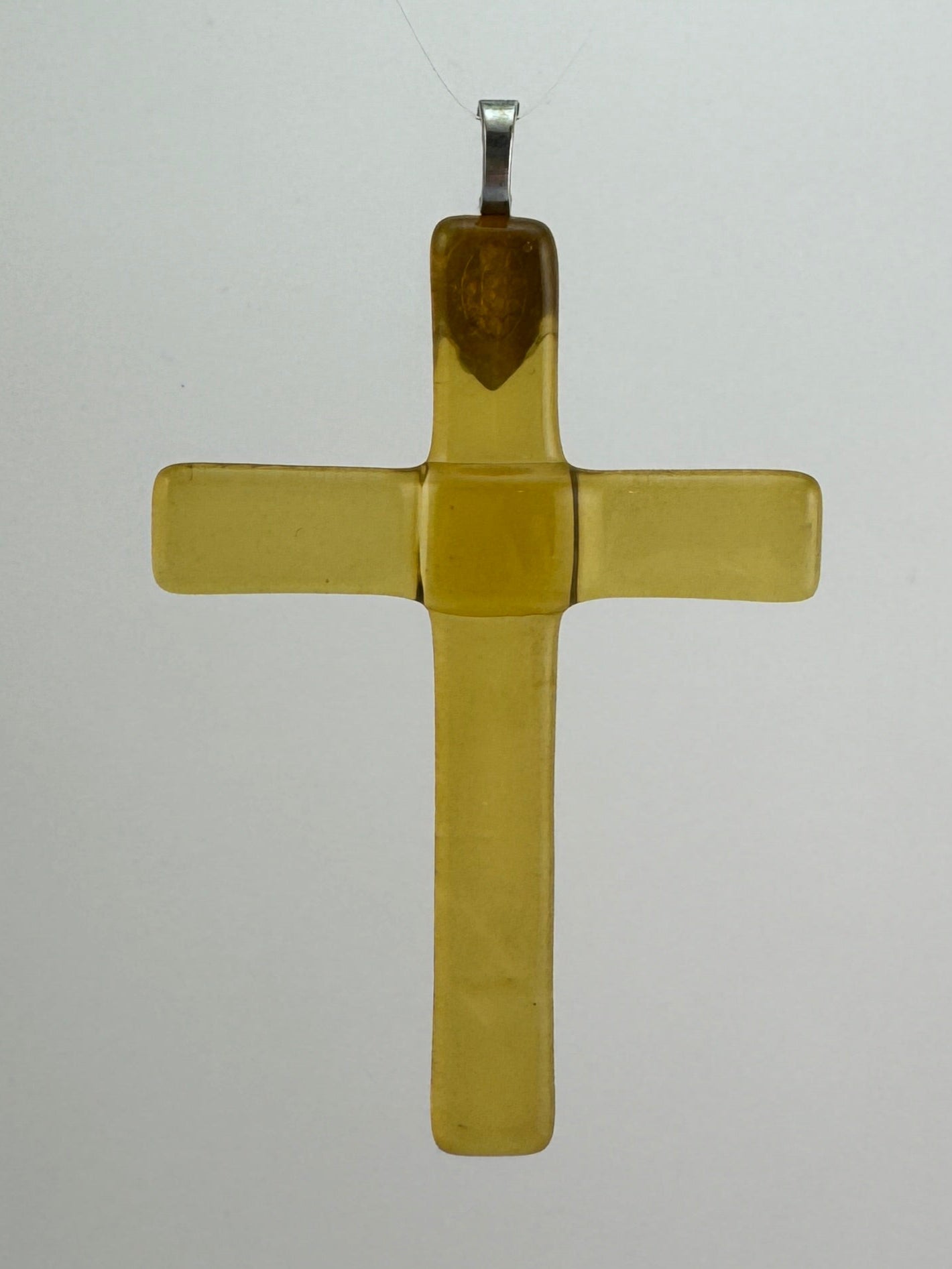 Amber stained glass cross