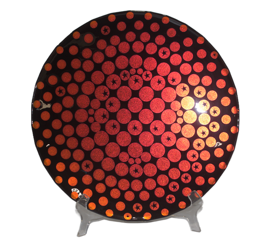 Sunburst Mandala Fused Glass Plate
