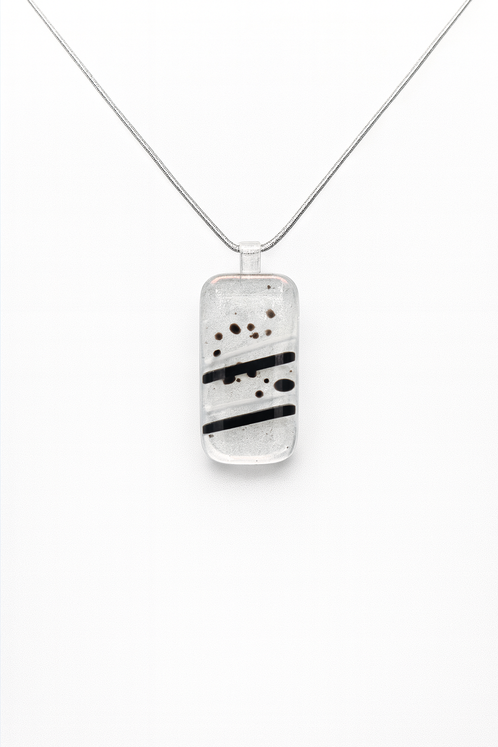 Clear Antique Glass Rose Gold Dichroic neckless