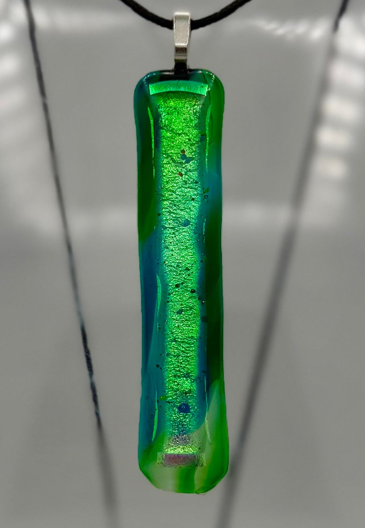 Emerald Glow Dichroic Pendant