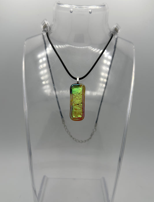 Dichroic over Antique Glass pendant