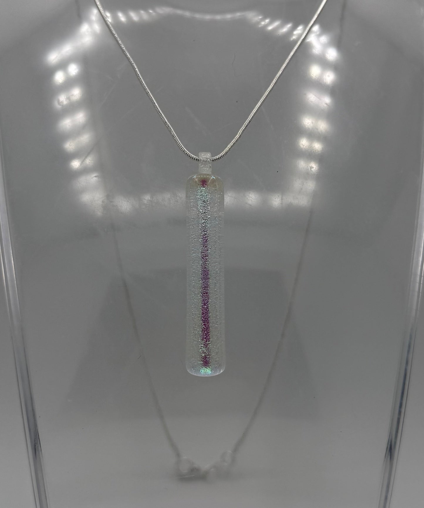 Teal Blue Gold Pink Double Dichroic Pendent