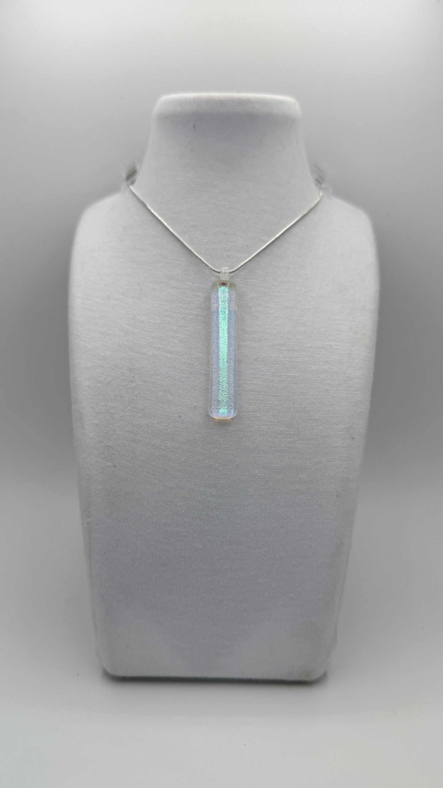 Teal Blue Gold Pink Double Dichroic Pendent