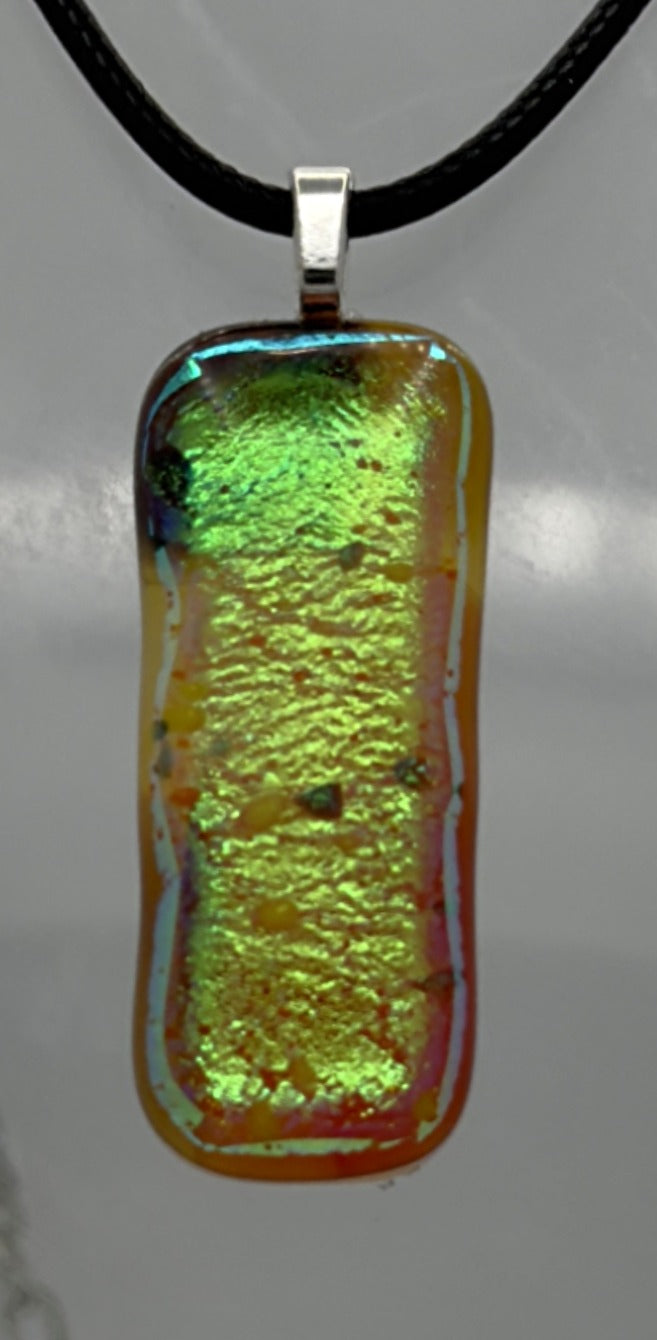 Dichroic over Antique Glass pendent