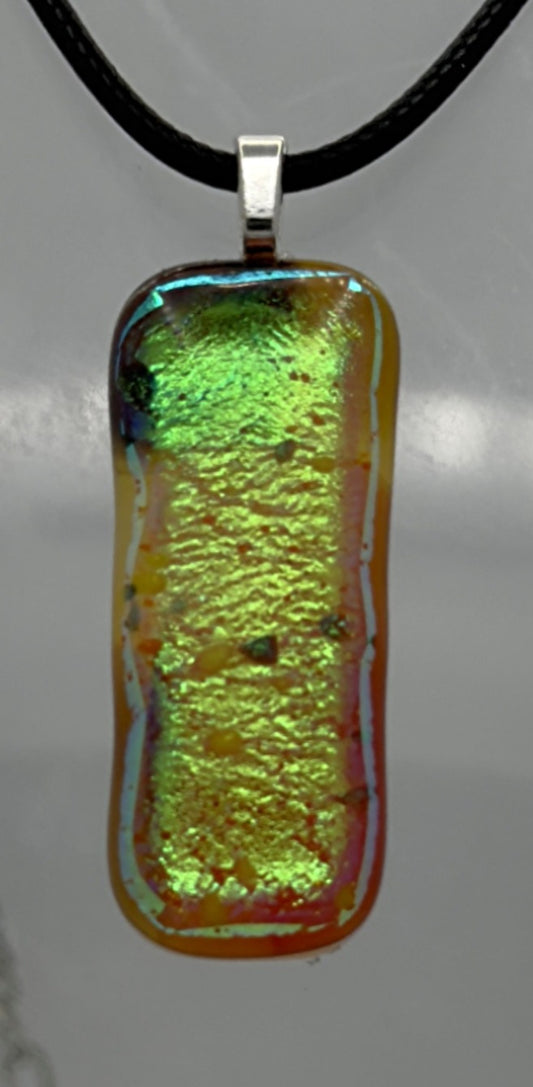 Dichroic over Antique Glass pendent