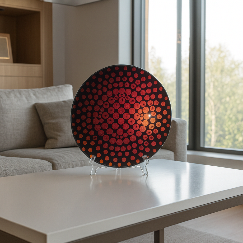 Sunburst Mandala Fused Glass Plate