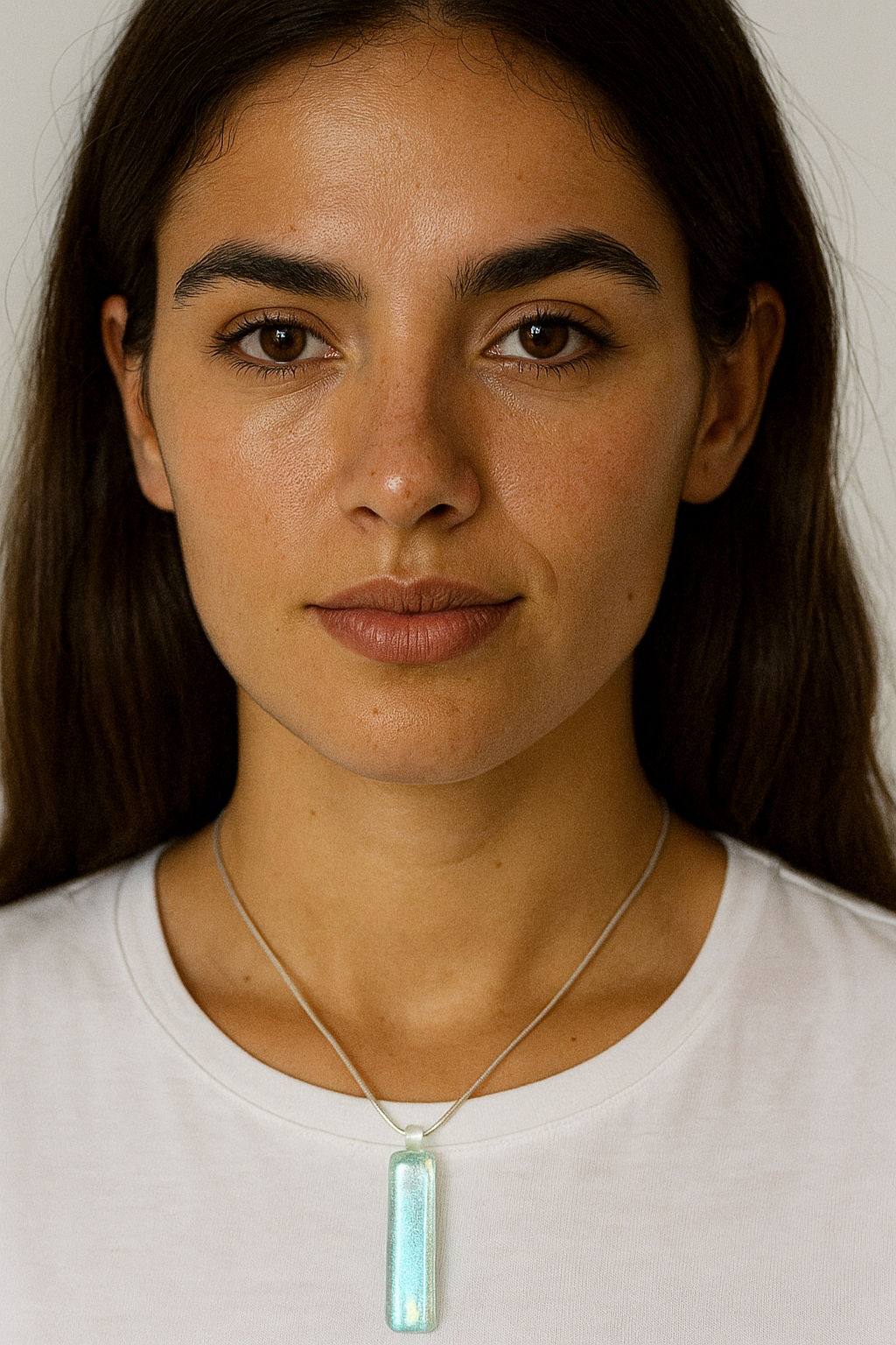 Teal Blue Gold Pink Double Dichroic Pendent