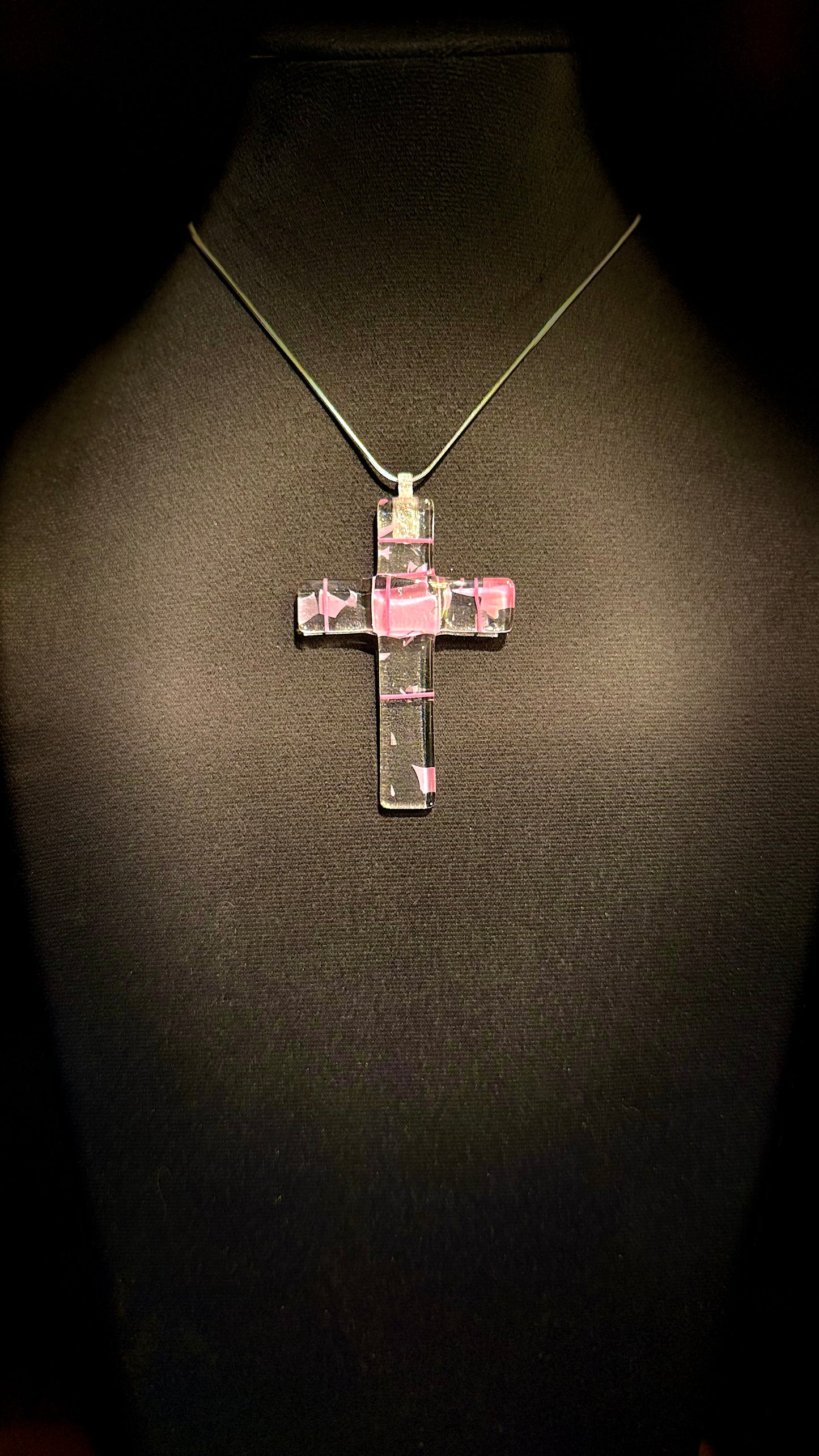 Clear with Pink Fractures  Divine Vogue Cross