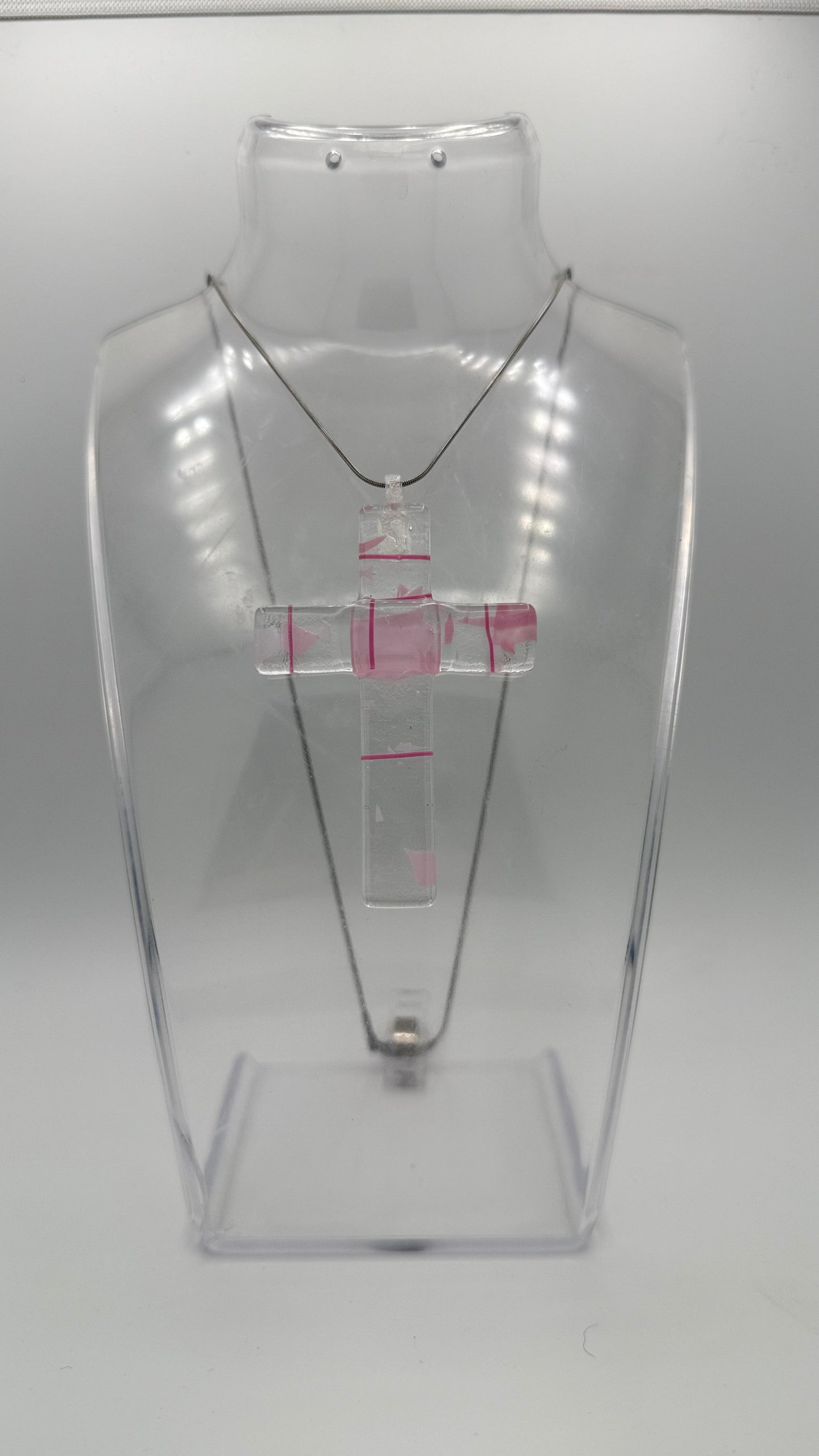 Clear with Pink Fractures  Divine Vogue Cross
