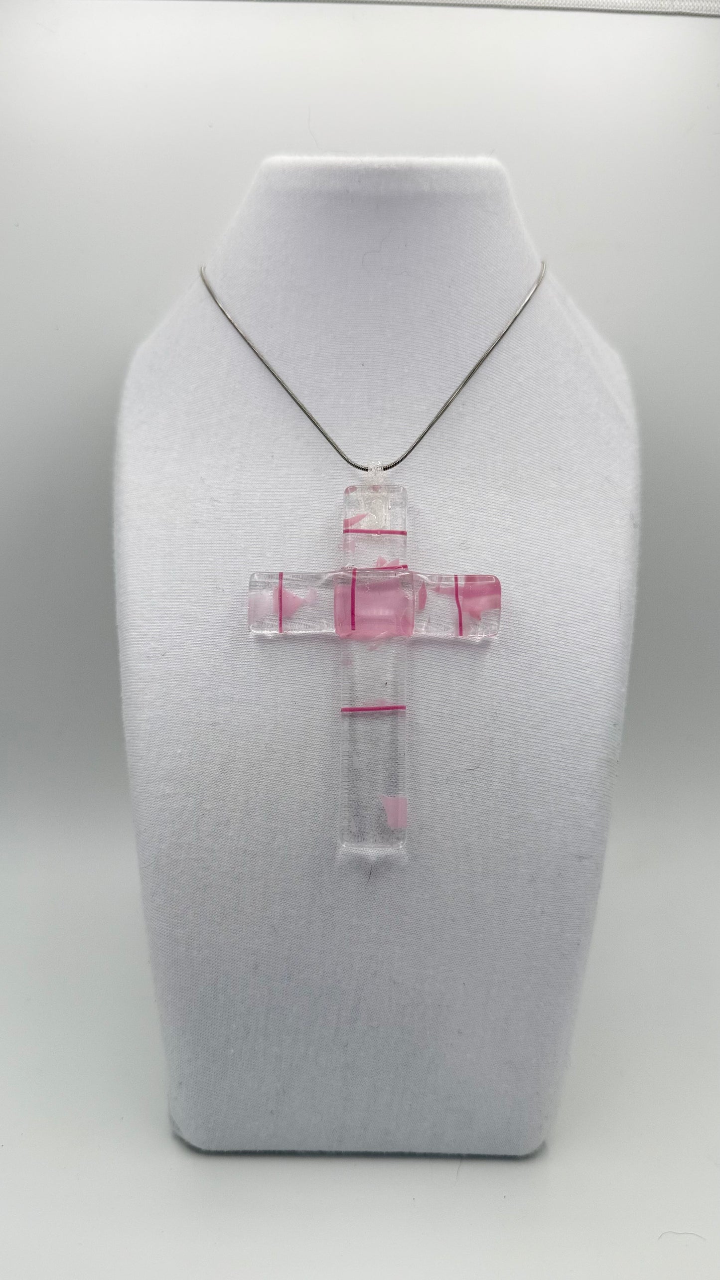 Clear with Pink Fractures  Divine Vogue Cross