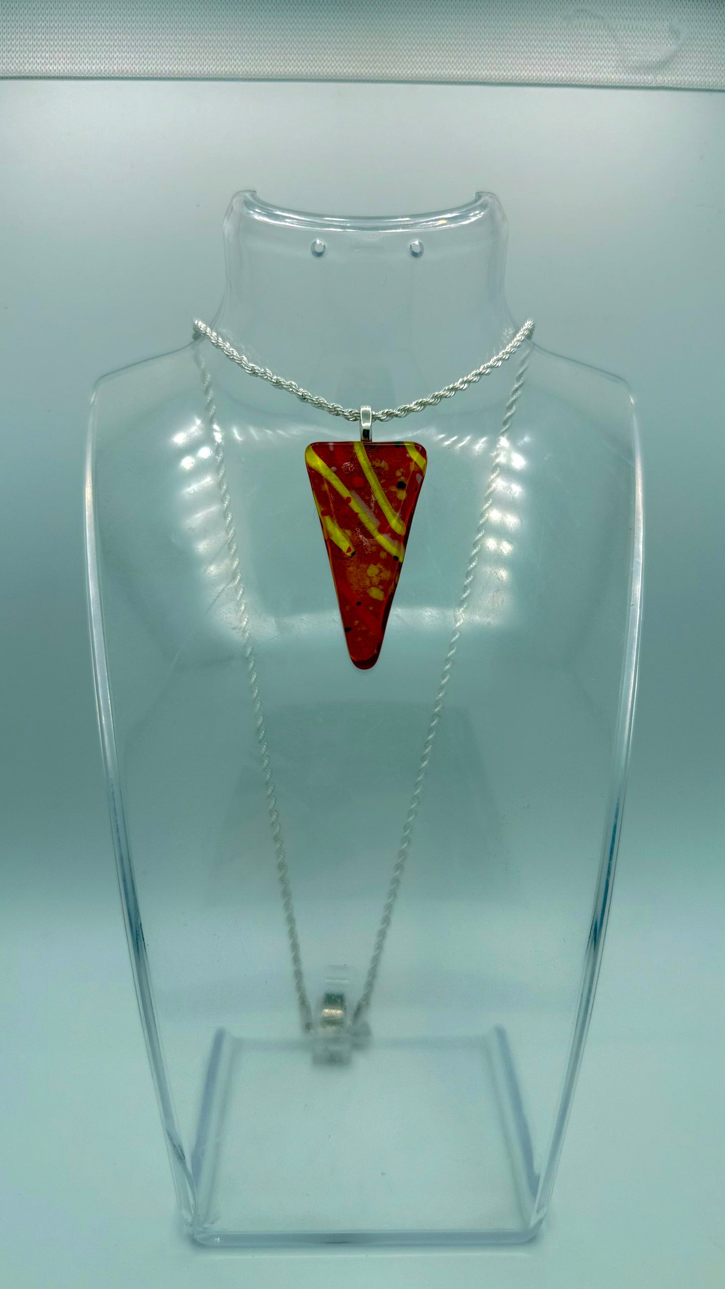 Red Gold Dichroic Triangle Pendant