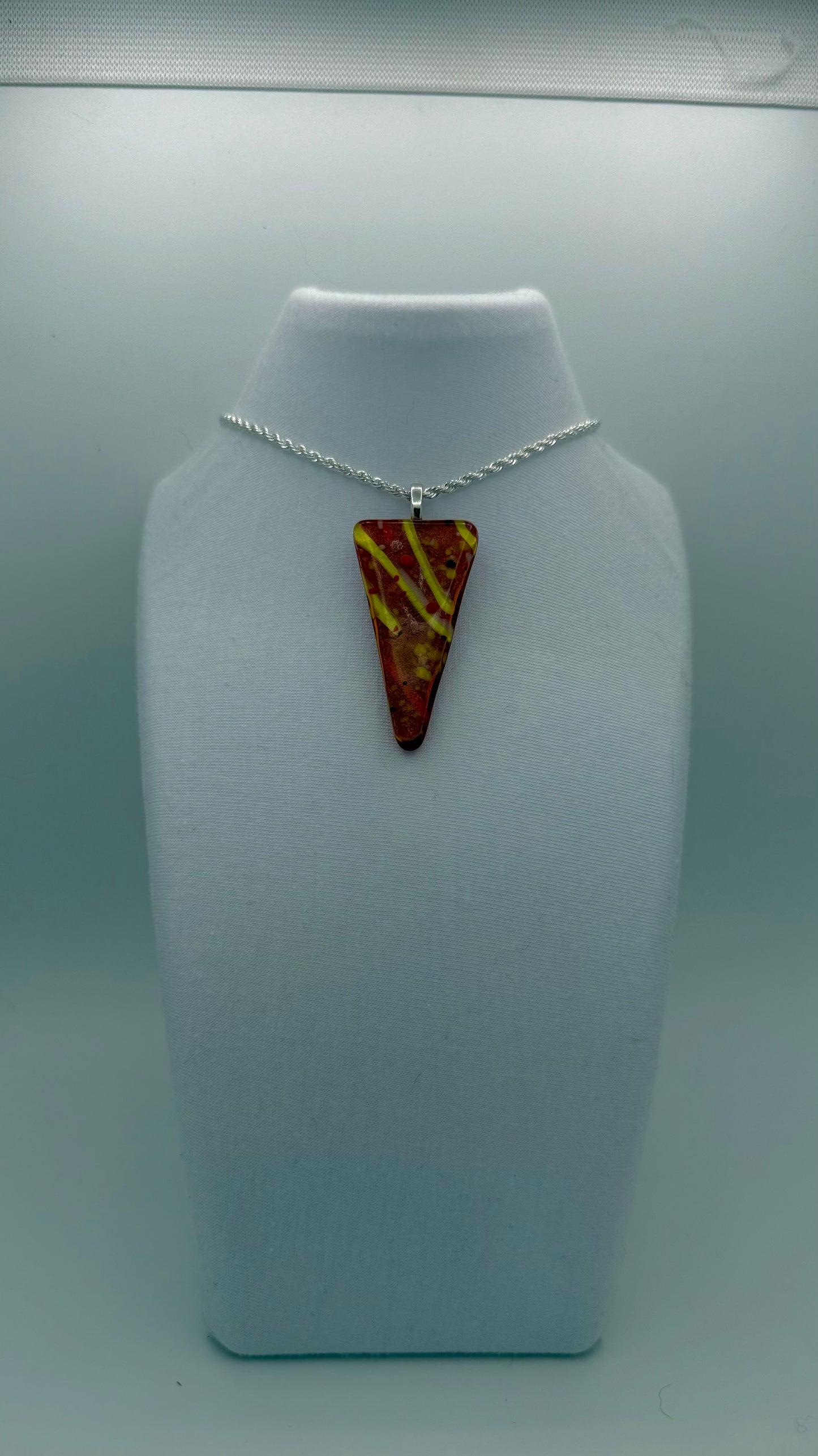 Red Gold Dichroic Triangle Pendant