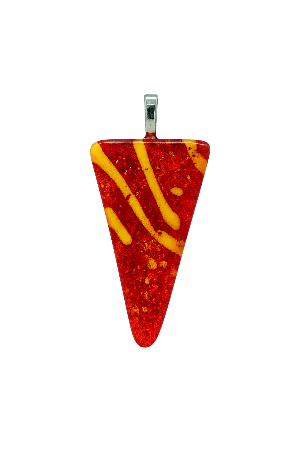 Red Gold Dichroic Triangle Pendant