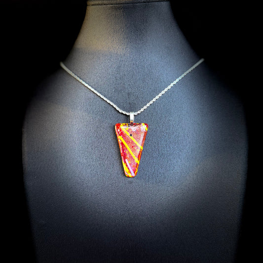 Red Spectrum glass Gold Dichroic and Frit