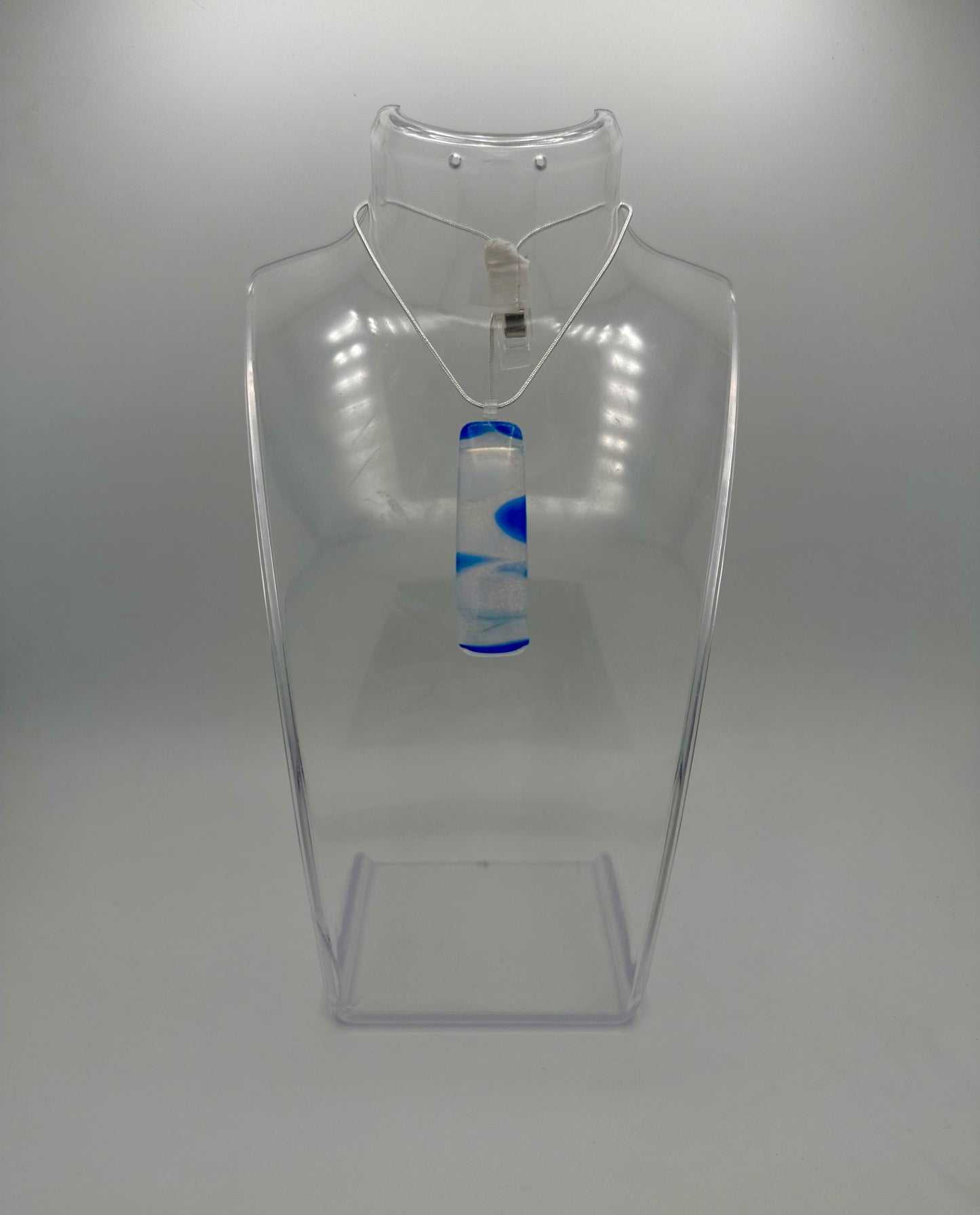 Clear White Blue Antique glass pendant