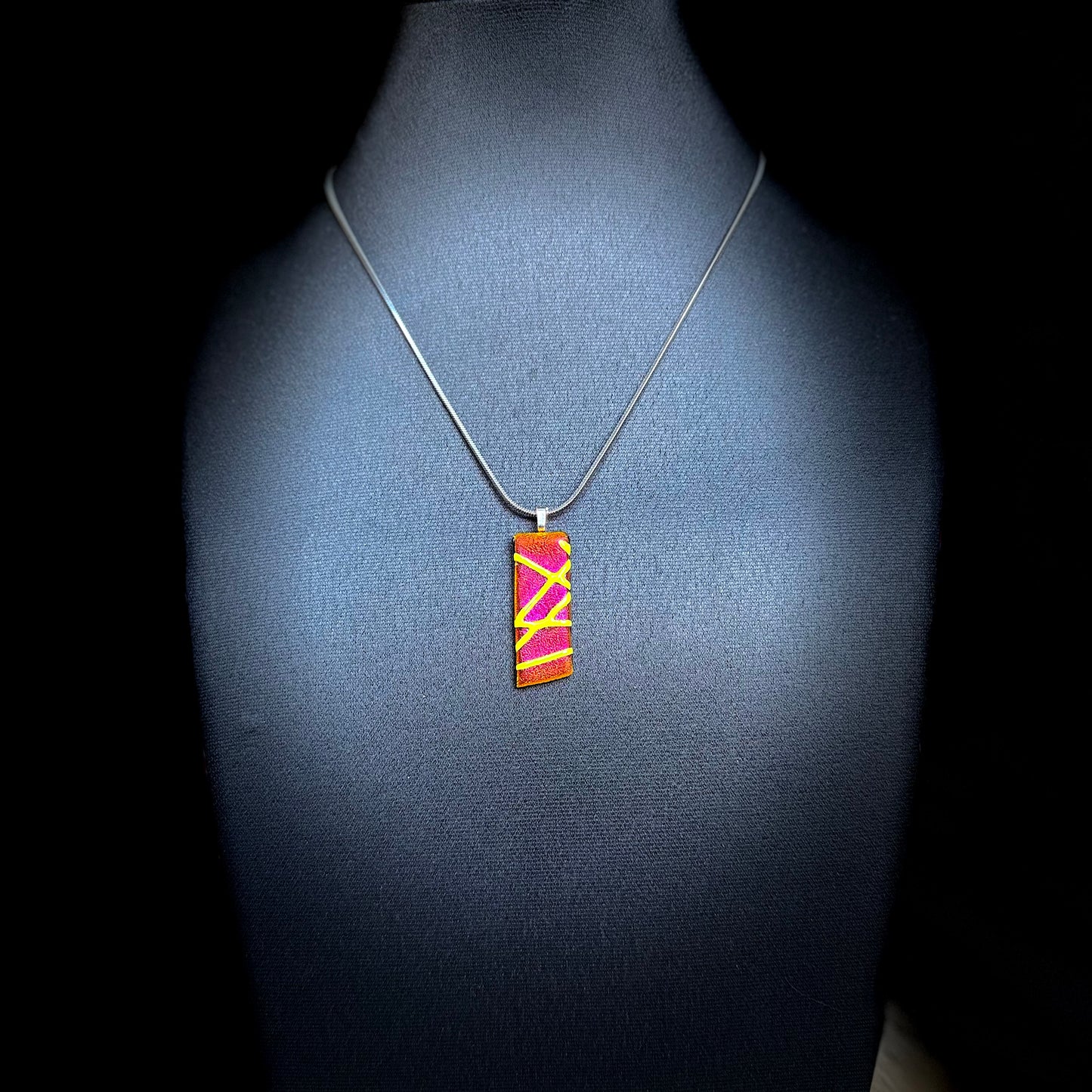 Candy Apple Red Dichroic Pendant