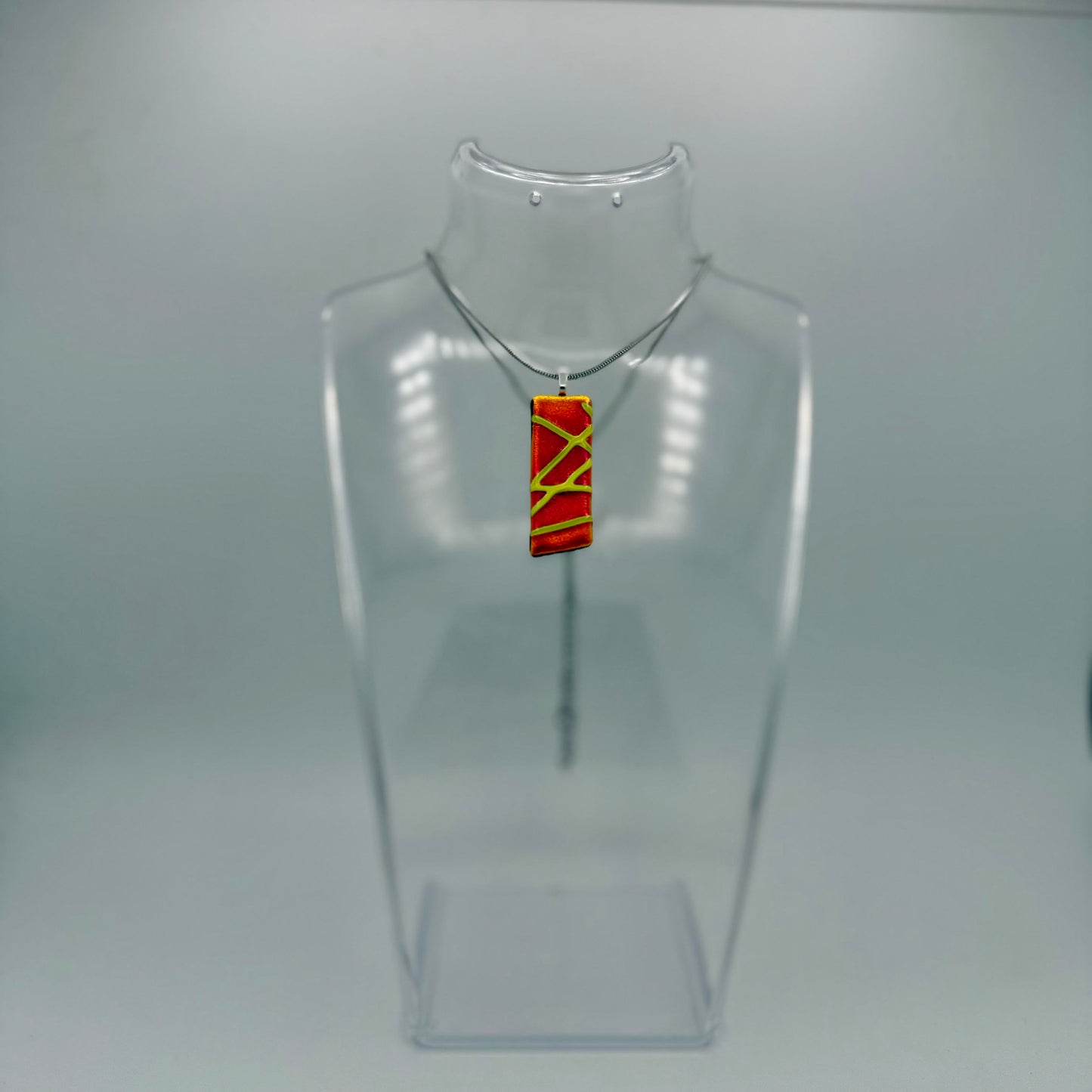 Candy Apple Red Dichroic Pendant