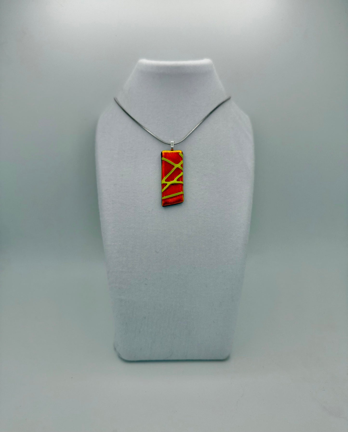 Candy Apple Red Dichroic Pendant