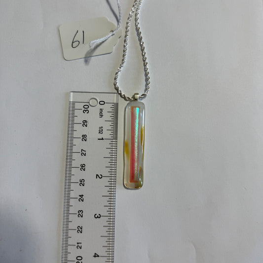 Blue Green dichroic glass fused over rich Amber Antique glass