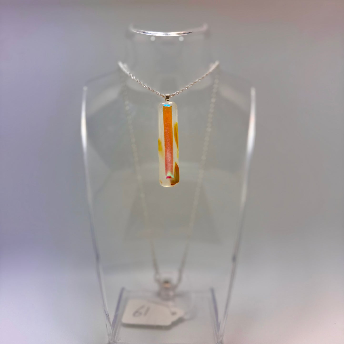 Teal/Pink Dichroic glass over White, Clear, Amber and Chocolate antique