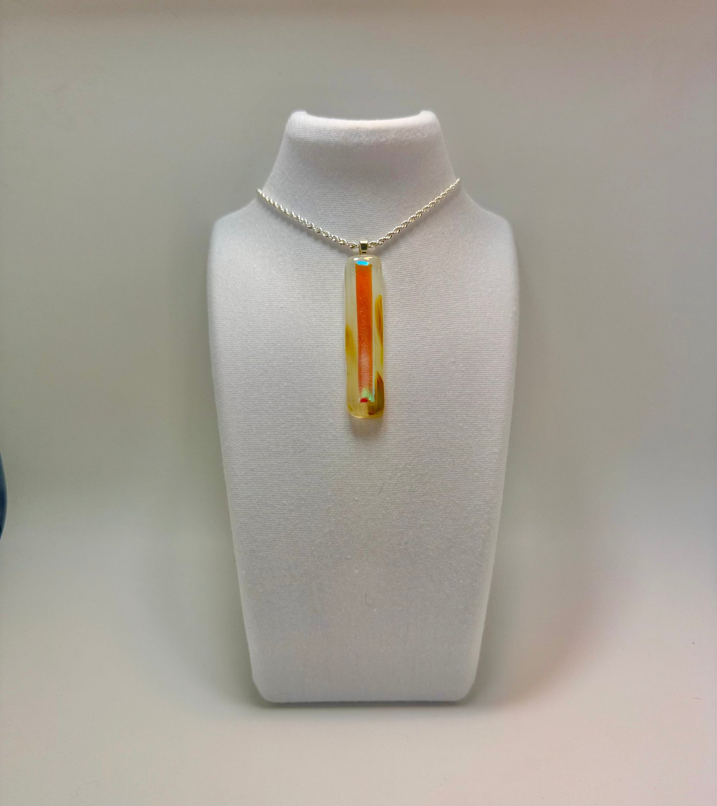 Teal/Pink Dichroic glass over White, Clear, Amber and Chocolate antique