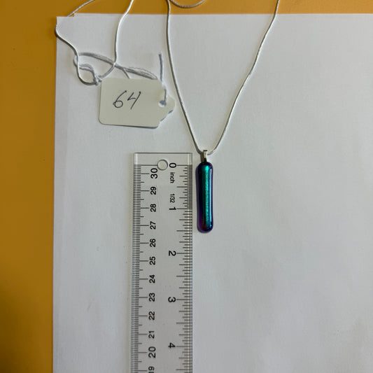 Teal Blue dichroic fused over Purple Antique glass Pendant