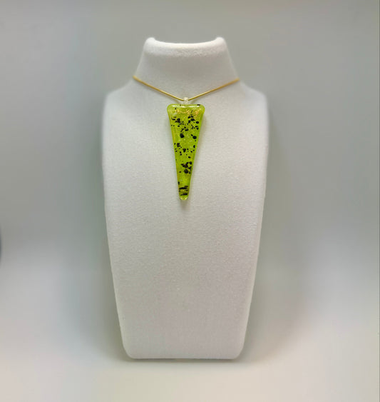 Light Green Translucent Antique art glass with Black and Firelight frit