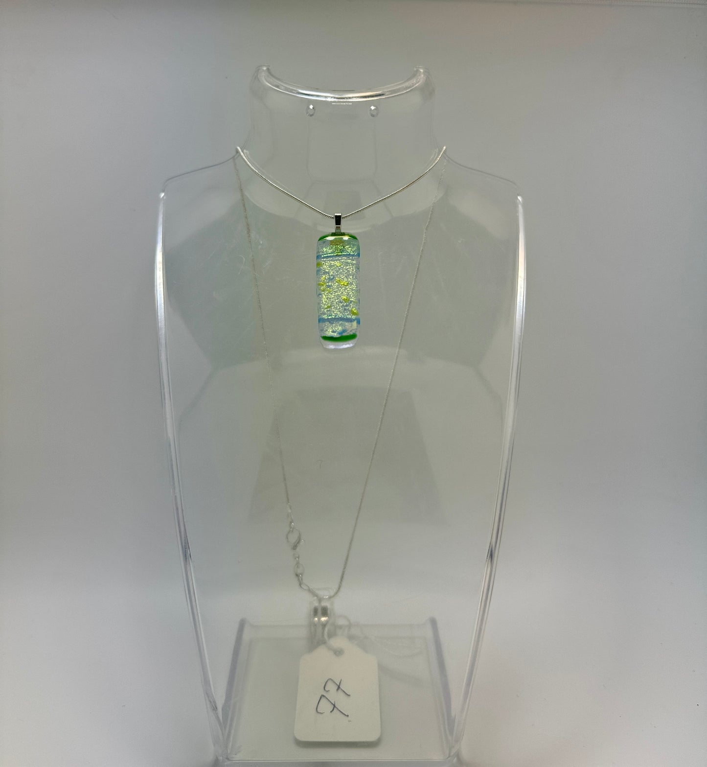 Teal Pink Dichroic glass Fused over Clear Spectrum