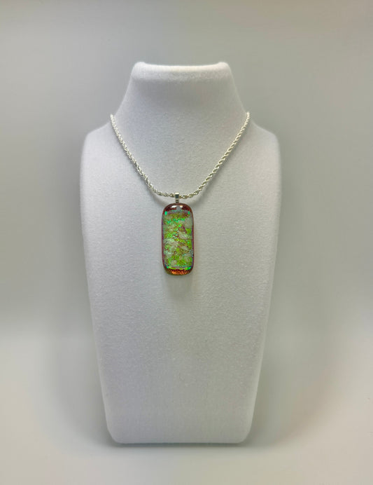 Triple layered Candy Apple Red and Teal Silver Dichroic Glass with Spectrum Clear