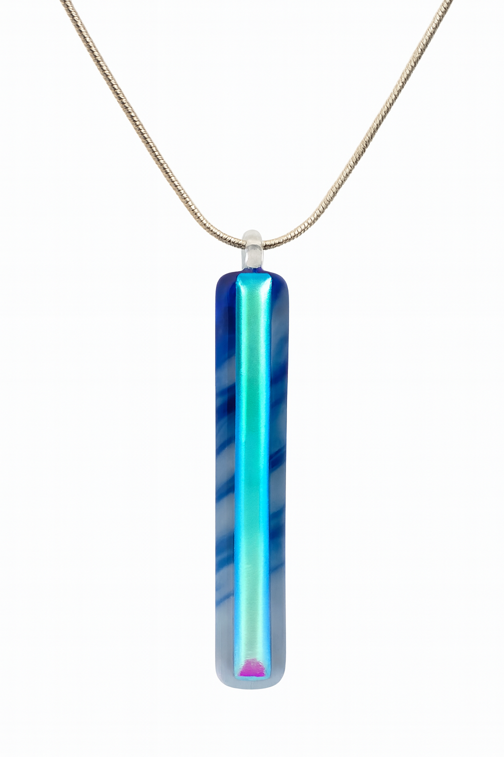 Golden Pink and Blue Dichroic Pendant